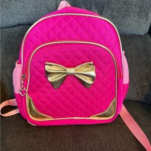 Pink and Gold Kids Backpack with Bow